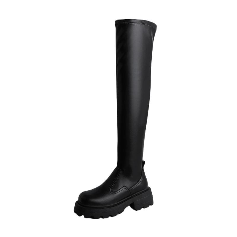 Boots | Womens Leona Over The Knee Leather Boots Boots BLACK