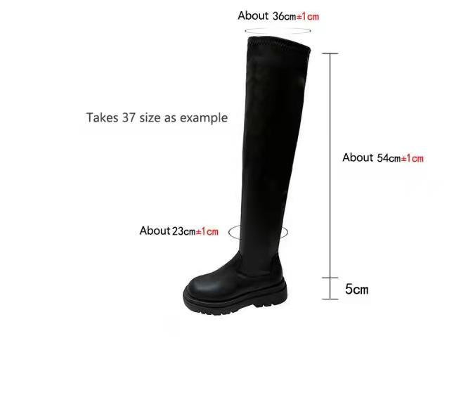 Boots | Womens Leona Over The Knee Leather Boots Boots BLACK