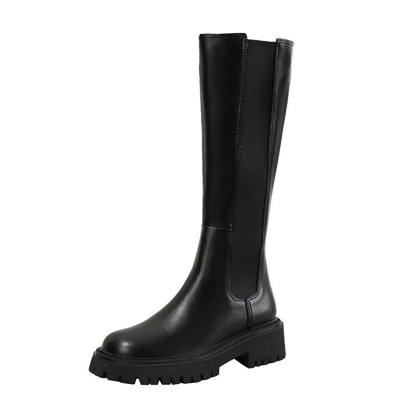 Boots | Womens Maeve Knee High Slip On Leather Boots Boots BLACK