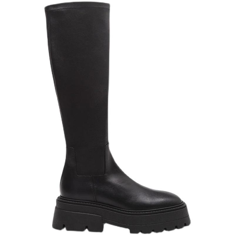 Boots | Womens Monica Knee High Leather Boots Boots BLACK