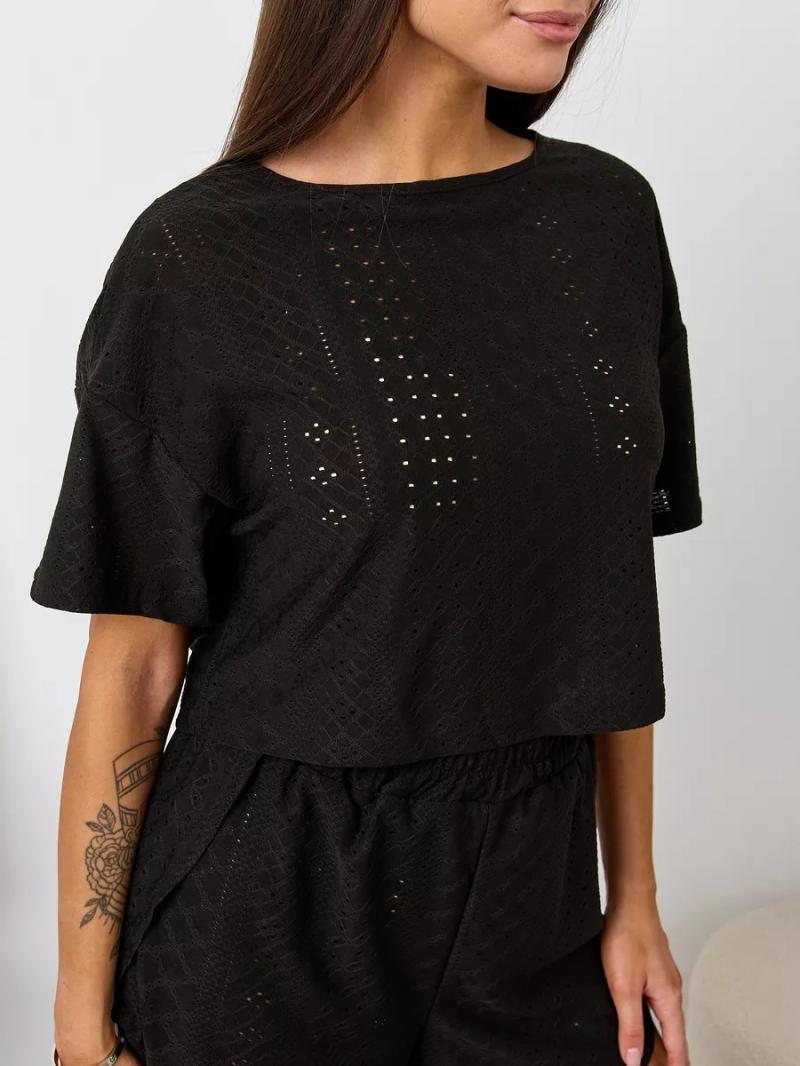 Co-Ords | Womens Ivy Embellished Cropped Top Womens Co-Ords