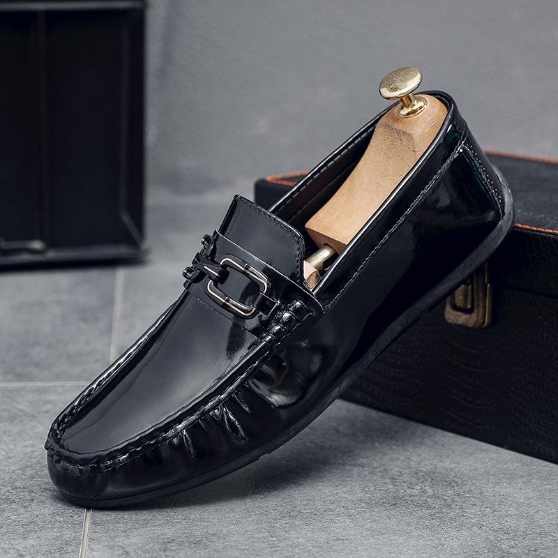 Flats | Womens Sapphire Leather Chain Loafer Shoes Flats BLACK