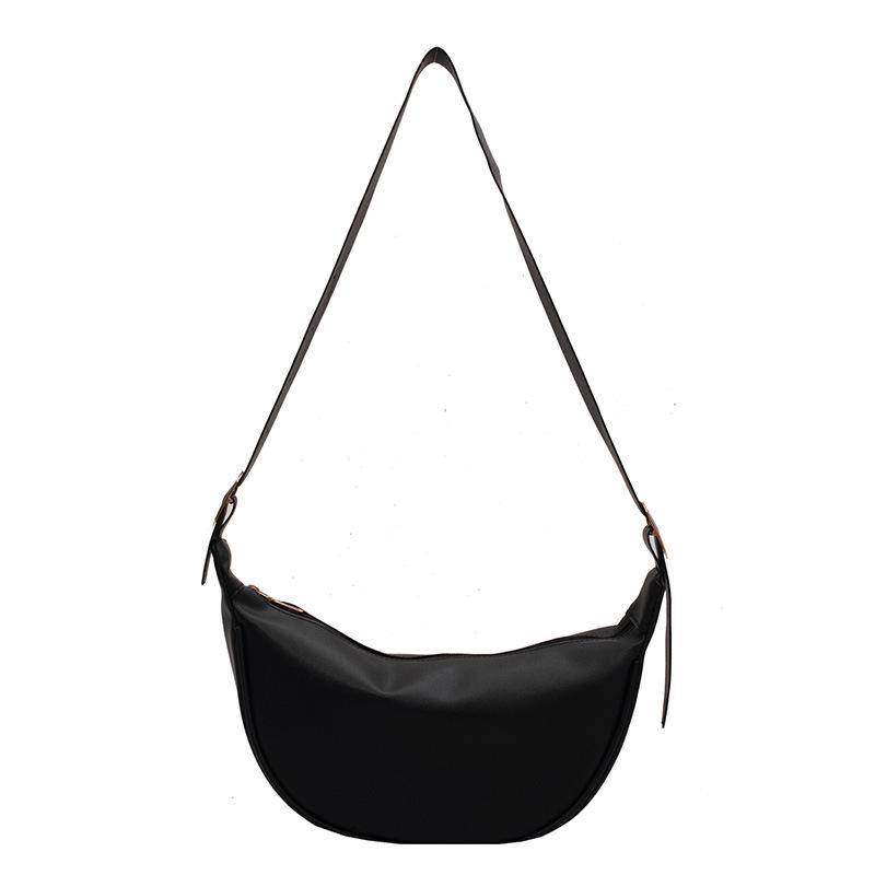 Handbags | Womens Half Moon Leather Crossbody Bag Accessories BLACK