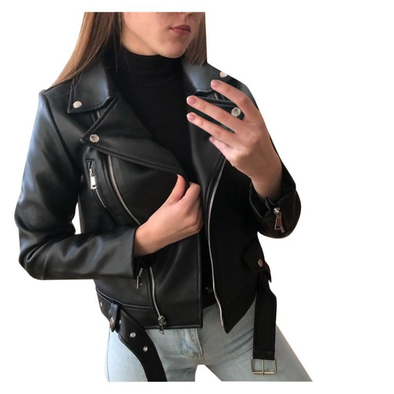 Jackets & Coats | Womens Elora Cropped Slim Leather Biker Jacket Clothing BLACK