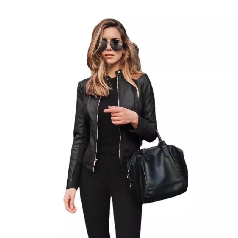 Leather Jackets | Womens Sadler Slim Fit Leather Jacket Clothing BLACK