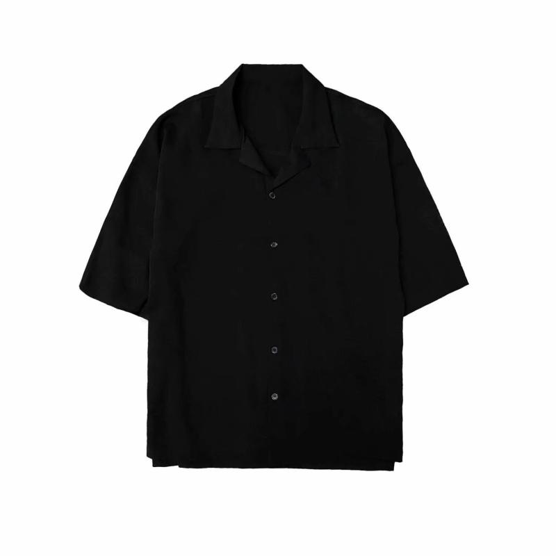 Ramskull | Mens Venice Revere Collar Ramskull Shirt Clothing BLACK