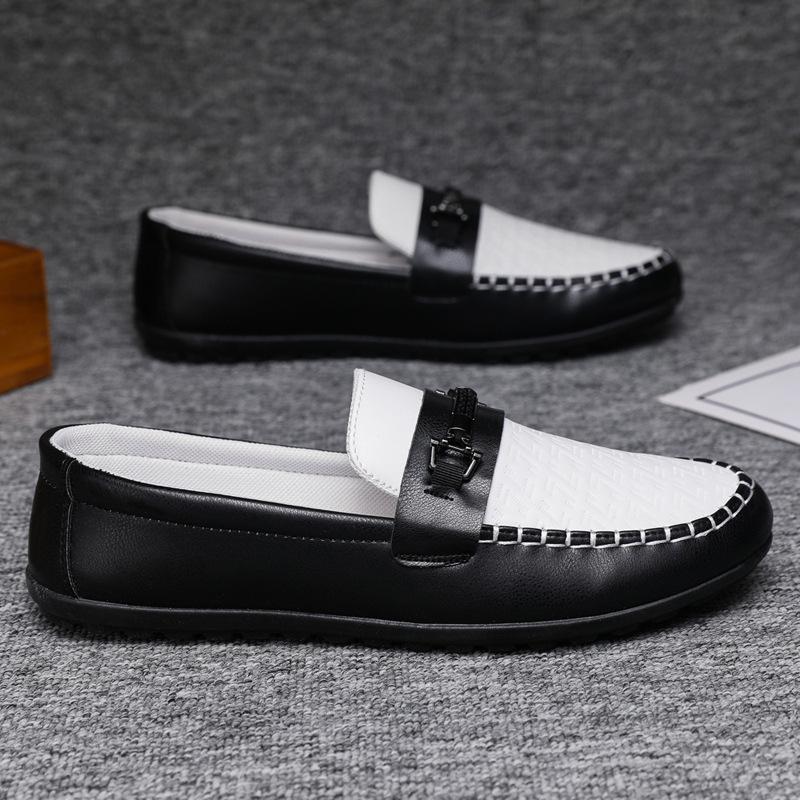 Shoes | Mens Gibbs Leather Chain Loafers Shoes Mens BLACK