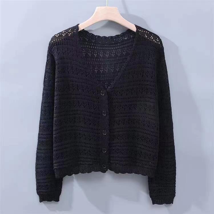 Sweaters | Womens Vivian Open Stitch V-Neck Cardigan Clothing BLACK