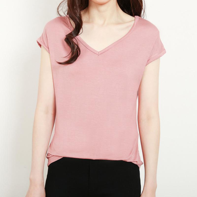 T-Shirts | Womens Anna V-Neck Short Sleeve T-Shirt Basics Basics