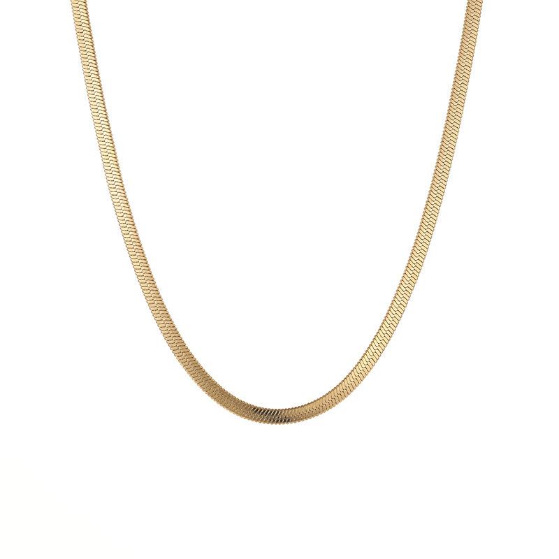 Jewelry | Womens Flat Gold Tone Snake Chain Necklace Accessories Jewelry